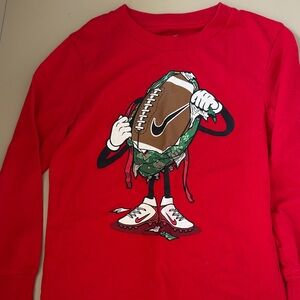 Nike Kids Red Graphic Football Crewneck Shirt